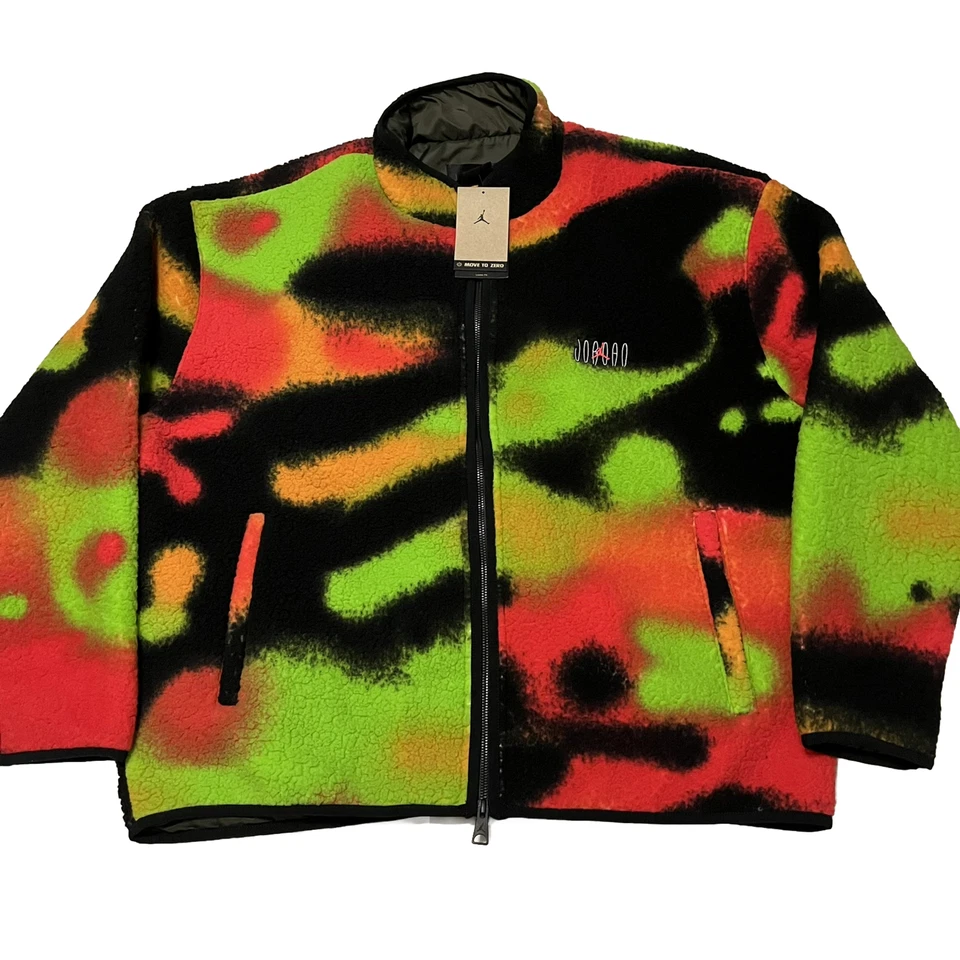 Nike Air Jordan Flight MVP Sherpa Jacket Infrared Spray Mens Size 2XL DV1611-612