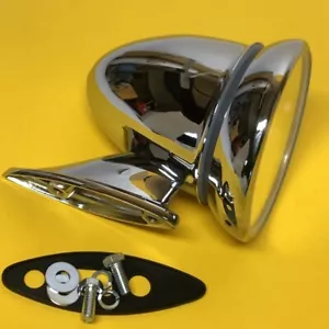 4" Guard/door mount Bullet mirror Chrome steel metal AAA1380 - Picture 1 of 5