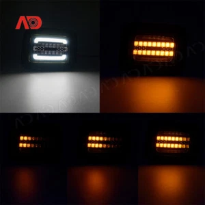 Smoke Switchback LED Front Bumper DRL Turn Signal Lights For 2003-2009 Hummer H2 - Picture 1 of 16