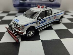 NYPD GREENLIGHT 2019 FORD F-350 POLICE DUALLY TRUCK DIECAST 1:64 4x4 Hitch & Tow