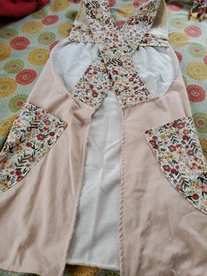 手工制作 KY Crossback Smock 围裙 适合 S-L 女式复古面料 大号口袋 — 第 1/4 张图片