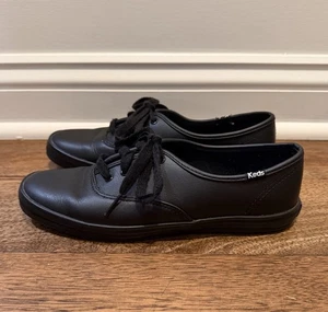 Keds Women Champion Originals Leather Lace Up Sneakers Black WH45780 Size 6 - Picture 1 of 7