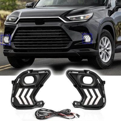 LED DRL Dynamic Turn Signal Lights Fits for 2023-2024 Toyota Grand Highlander - Image 1 of 4