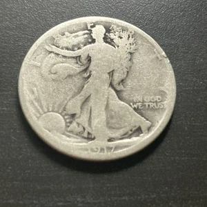 1917 Walking Liberty Half Dollar G Good (rim ding) - Picture 1 of 4