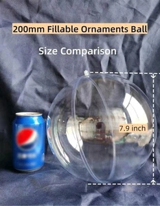 Set Of 5 - 140mm Large Clear Baubles for Crafts, Plastic Ornaments, Decorations - Picture 1 of 5