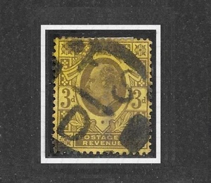 GB KEdVii 1911 3d purple / lemon perf 15x14 vf used SG 285 - Picture 1 of 1
