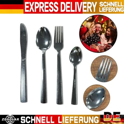 Elegantes 4-teiliges Besteckset aus Edelstahl - und Spiegelpoliert DHL. - Bild 1 von 4