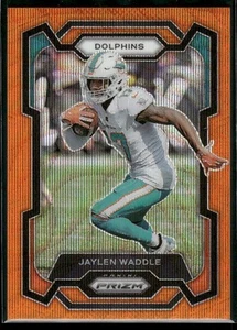 2023 Panini Prizm #185 Jaylen Waddle Orange Wave #/60 - Picture 1 of 2