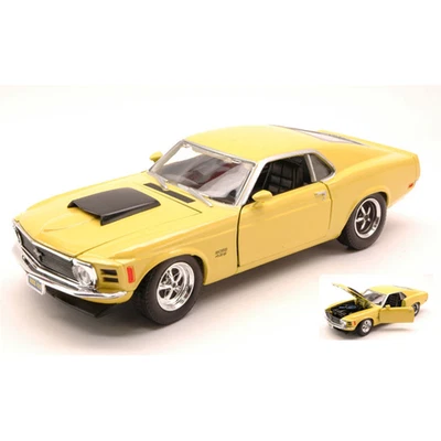 FORD MUSTANG BOSS 429 1970 YELLOW 1:24 Motormax Auto Stradali Nouveau modèle - Photo 1/3