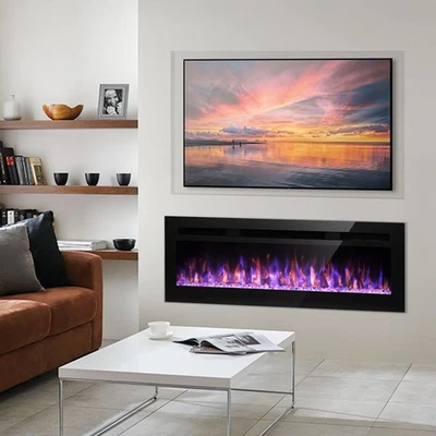 36" 1500W Electric Fireplace 12 Frame Colors TempratureAdjustable Remote Control - Image 1 of 4