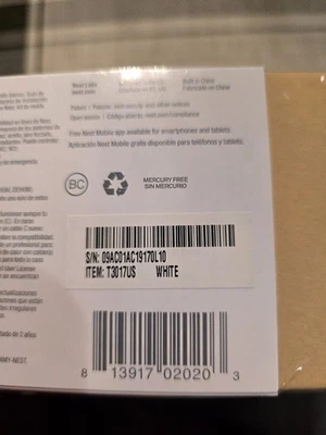 Nest T3017US 3rd Generation Programmable Wi-Fi Smart Learning Thermostat - White - Image 1 of 3