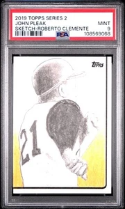 👑🎁 2019 TOPPS SERIES 2 SKETCH CARDS JOHN PLEAK ROBERTO CLEMENTE ⚾️ PSA 🔥 1/1 - Picture 1 of 5
