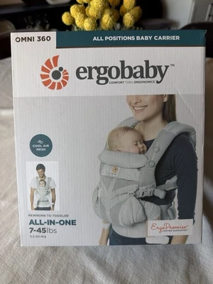 Ergobaby Omni 360 一体式 冷空气 婴儿背带 珍珠灰色 — 第 1/3 张图片
