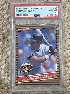 1986 DONRUSS HIGHLIGHTS #53 DON MATTINGLY YANKEES PSA 10 - Picture 1 of 2