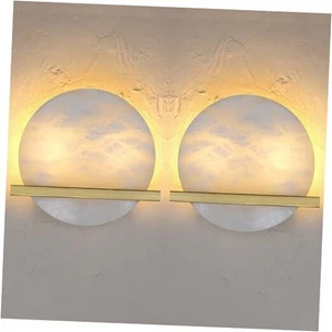 2 Lichter 10" Naturel Alabaster Marmor Badezimmer Wandleuchte Modern 2er Pack Gold - Bild 1 von 5