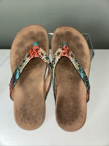 Vionic Lucia Snake Multi Blue Teal Sandal Flip Flop Women's US size 8 - Picture 1 of 10