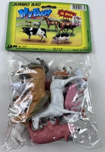 Vintage 1988 JA-RU 16 Stck. My Farm Animals Jumbo Bag Sealed New Old Stock NOS - Bild 1 von 4
