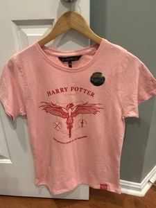 New Harry Potter Fawkes Phoenix Women's T Shirt NYC Broadway Store Pink Medium - Picture 1 of 6