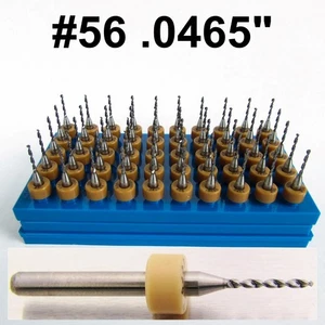 Brocas de carburo sólido de 0,0465" #56 CINCUENTA piezas vástagos de 1/8" - Imagen 1 de 3