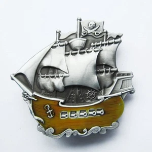 BRAND NEW PIRATE BOAT SHIP MARINE SEA BELT BUCKLE !! - Picture 1 of 2