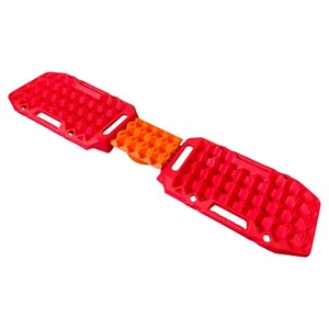 4x4 Foldable Traction Recovery Tracks Red Collapsible Snow Sand Mud With Carry - Picture 1 of 2