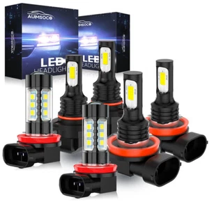 Super Bright LED Headlight Bulbs Combo 6x 10000K For Ford Escape 2017-2019 White - Picture 1 of 18