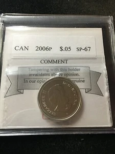 2006P   Coin Mart Graded Canadian,  5 Cent, **SP-67** - Imagen 1 de 8