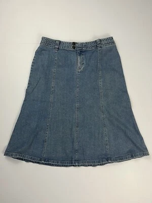 Y2K Style and co. Falda midi vaquera lavado claro azul botones dobles talla 10 usada en excelente estado Foto 1 de 4