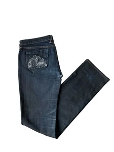 Vintage Evisu Jeans Women’s W30 L34 Blue Straight Leg Designer Embroidered - Picture 1 of 18