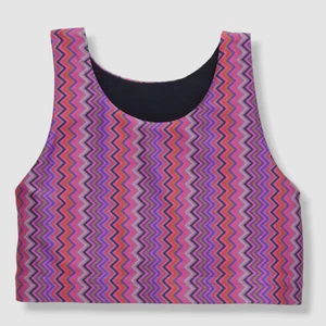 $42 Terez Kid's Girls Purple Zig Zag Racerback Sports Bra Tank Top Size 7/8 - Picture 1 of 3