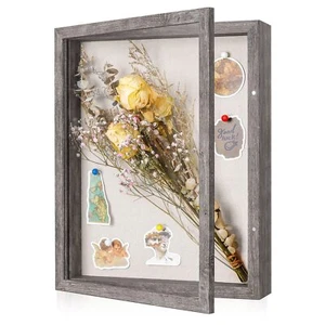 11x14 Shadow Box Frame with Linen Back - Sturdy Memory Display Case of Flower... - Picture 1 of 6