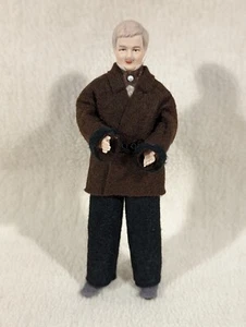 Victorian Caco Flexible Doll Dollhouse Miniature ~ Gentleman Coat Puff Tie - Picture 1 of 3