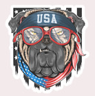 American Bulldog Sticker Waterproof Vinyl 2x2 Decal Art Die Cut Dog