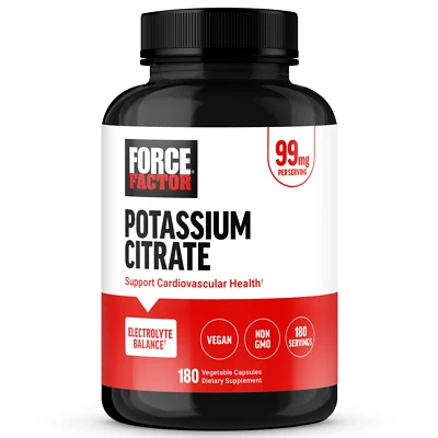 Force Factor, Citrato de Potássio, 99 mg, 180 Cápsulas Vegetais - Imagem 1 de 4