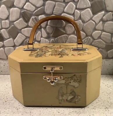 Cartera de Colección Annie Laurie Originales, Octágono, Vendedor de Flores Decoupage, Niña Foto 1 de 4