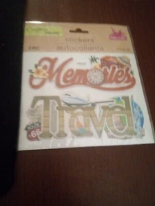 Memories Travel Vacation Adventure Trip Explore Crafter's Square Title Stickers - Picture 1 of 2