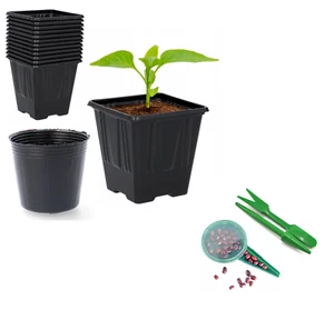 Aussaattöpfe Ziehtöpfe Anzuchttöpfe Anzuchtschale Schwarz 2-MODELLE Anzuchttopf - Bild 1 von 12
