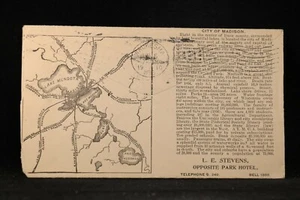 Wisconsin: Cámara de Comercio Stevens Madison 1910 + Cubierta publicitaria de mapa - Imagen 1 de 2
