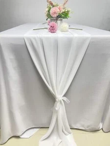 Ivory 10.8Ft Chiffon Table Runner 29X130 inches Romantic Wedding Runner Sheer... - Picture 1 of 7