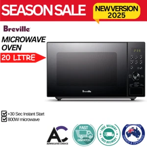 Breville Microwave Oven Flatbed Compact Sleek Black Gloss Finish 20 Litre - Picture 1 of 6