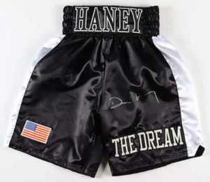 Devin Haney Signed Boxing Trunks (Beckett) Beckett Witnessed - Picture 1 of 4