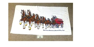 Vintage Budweiser beer Clydesdale horses large beach towel R.A. Briggs - Picture 1 of 5