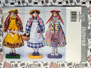 Butterick Sewing Pattern 3876 18" Dowel Bunnies FF UNCUT - Imagen 1 de 2