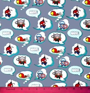 Tela Marvel Avengers - Media yarda 100 % algodón acolchado Ironman Kawaii gris - Imagen 1 de 1