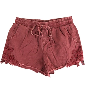 Knox Rose Womens Pull On Shorts Pink Rose XS Elastic Waist Crochet Raw Hem - Picture 1 of 8