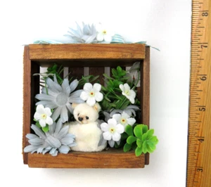 CAJA DE MÚSICA DIORAMA EDELWEISS AÑOS 70 80 FLORES OSO 4 1/4" REPRODUCE EDELWEISS - Imagen 1 de 12