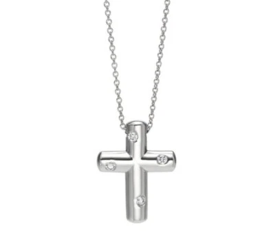 TIFFANY & Co. Etoile Platinum Diamond Cross Pendant Necklace - Image 1 of 4