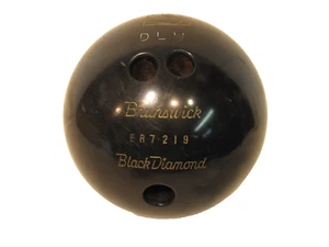 Bola de boliche vintage Brunswick diamante negro 15 lb 13 oz - Imagen 1 de 9
