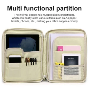 Oxford Fabric Document Bag Zippered File Bag with Handle Waterproof Bag File - Picture 1 of 18
