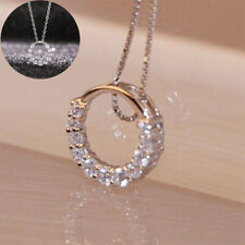Cubic Zircon Necklace Women Jewelry Romantic Wedding Gift Pendant  Silver